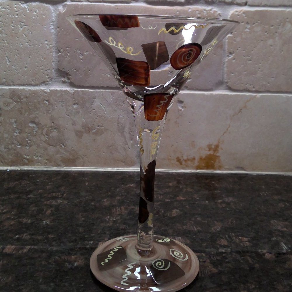 COPY - Lolita Chocolatini Recipe on Bottom Hand Painted Martini Glass